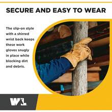 Guantes de trabajo de piel reforzada para hombre, talla pequeña. - Bronceado (Saddletan) - Ver 3