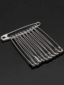 12 件 DIY 缝纫工具针配件银色金属小胸针服装配件、衣夹固定扣回形针。