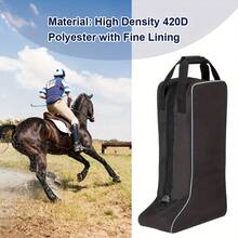Horse Riding Boot Storage Bag, Hand-Carry Horse Boot Organizer, Equestrian Supplies Bag - Black - View 4