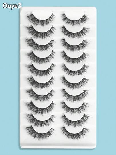 10 pares de pestañas cruzadas esponjosas de 6-18mm de Ouye3, aptas para citas y uso diario