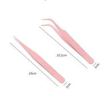 1 set di pinzette in acciaio inossidabile a colori macaron, dritte e piegate, per fai da te, scrapbooking e applicazione di ciglie