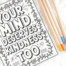 24-Page Mental Health Coloring Book For Adults & Teens - Relax & Emotional Calming Art Relax With Intricate Floral Designs, High-Quality Paper - Perfect Gift For Valentine's Day, Easter, Birthdays, Relax Coloring Book, Inspirational Quotes, Bold Text Graphics School Supplies,Back To School
