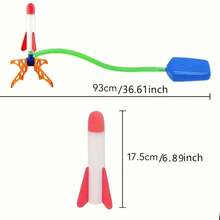 Kids Outdoor Launching Rocket Toy For Parent-Child Interaction, Suitable For Indoor/Outdoor Use, Stepping Design, Suitable As Easter, Halloween And Christmas Gifts