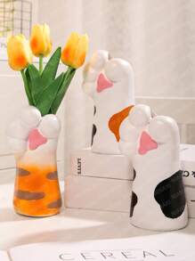 1 pièce Vase en résine avec patte de chat 7 cm x 14 cm, convient pour la décoration intérieure, le jardin extérieur, le balcon, le salon, la salle à manger, l'affichage, applicable pour la vitrine du centre commercial, la décoration de la table à manger, la maison, le rebord de fenêtre, le restaurant rapide, fournisseur de au détail