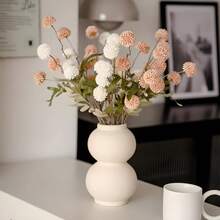 1 件 5 朵蒲公英人造花，秋色，适用于客厅、餐桌、家居装饰、秋季装饰、秋季