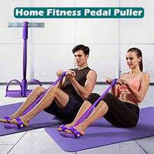 NetHong 4 Tube Tension Rope Puller Pedal Ankle Exerciser Abdominal Elastic Fitness - Multicolor - View 4