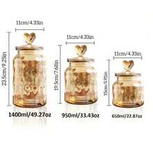 Sugar & Creamer Storage:  With This Set Of 3 Sealed Glass Jars (21.98 Oz - 47.34 Oz). Featuring Secure, Airtight Lids On A Classic Mason-Style Design, These Containers Effectively Block Moisture – Dispensing During Coffee Or Tea Preparation. These Reusable, Dishwasher - Amber - View 3