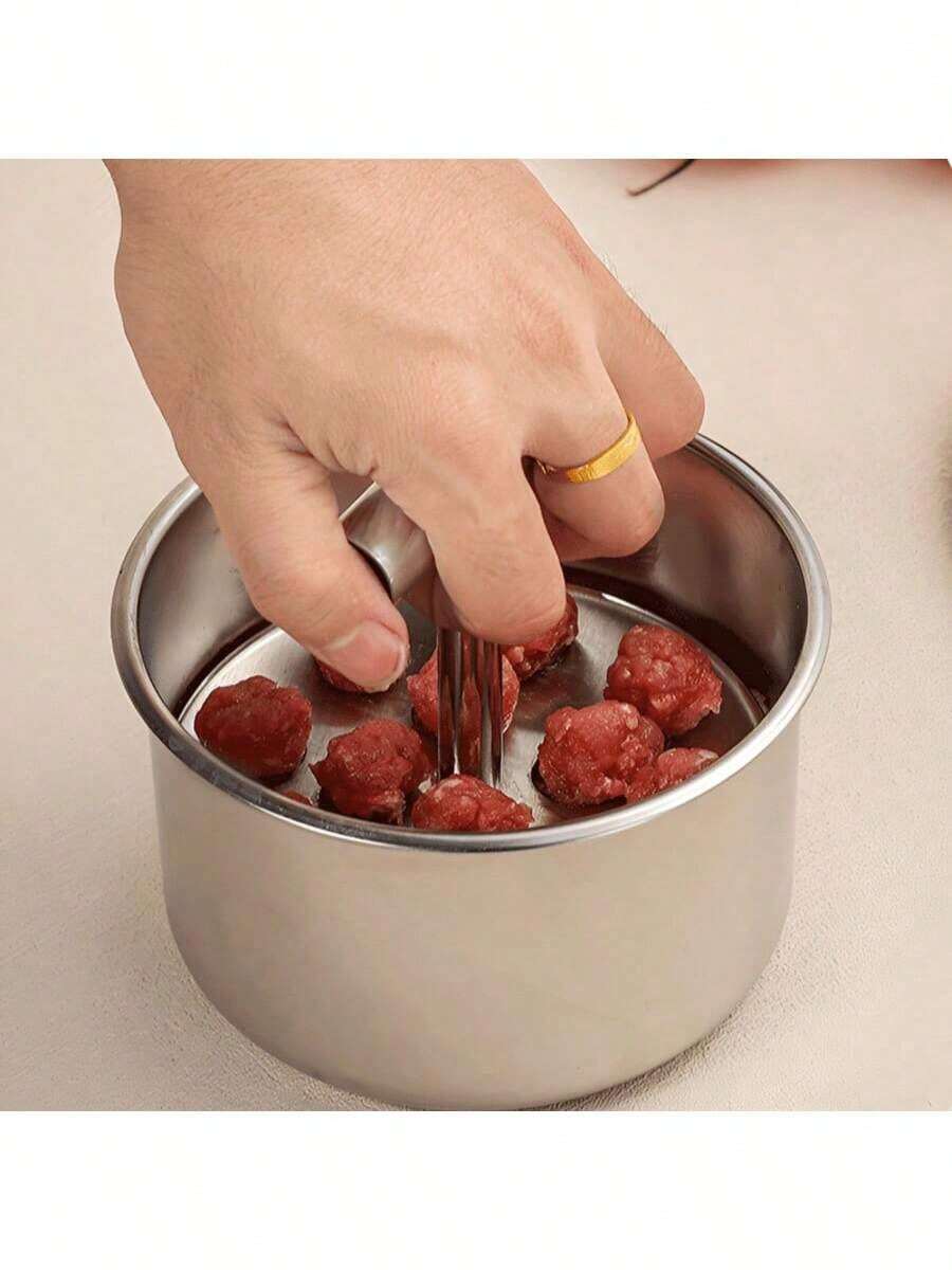 1 件不锈钢肉丸制作工具，快速便捷的 DIY 肉丸、鱼丸、饼干、冰淇淋，适合家庭和餐厅厨房，耐用的炊具，肉丸机