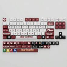 Nakładki na klawisze z postaciami z anime do klawiatury mechanicznej Nakładki na klawiaturę mechaniczną Akcesoria do niestandardowych nakładek klawiszy Esc Termiczna sublimacja Spersonalizowana grawerowana nakładka klawiszy PBT Dye Sublimacja Zestaw 134 nakładek klawiszy, profil XDA do układu ANSI 61/68/84/87/96/98/104/108 klawiszy Klawiatura mechaniczna, do przełączników Cherry Gateron MX Klawiatura mechaniczna z wyciągaczem nakładek klawiszy - (tylko nakładki klawiszy), czerwony i biały