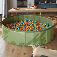 1pc Portable Non-Inflatable Easy Set-Up Swimming Pool, Outdoor Summer Courtyard Water Play Pool, Composite Board Round Family Relaxing Fun Pool, Ball Pit - Multicolor - View 3