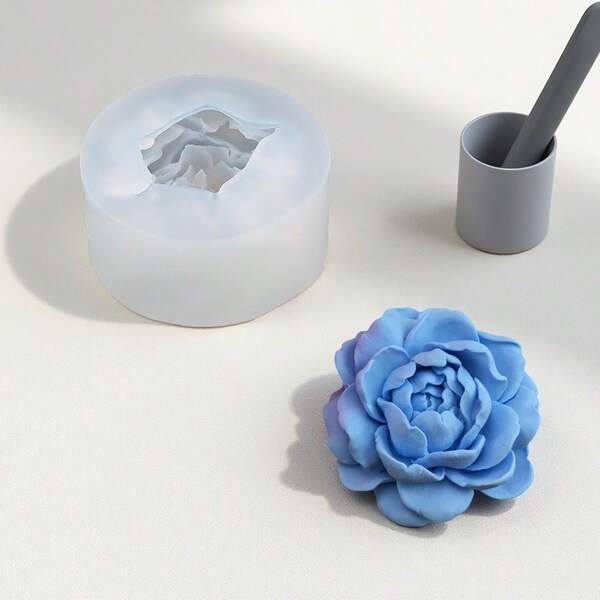 3D Jasmine Flower Silicone Candle Mold, DIY Handmade Candle Making Supplies, Car Wax Melt, Aromatherapy Silicone Mold, Creative Floral Shape Soap, Resin Craft Decor For Holiday Party Home, High Quality & Reusable