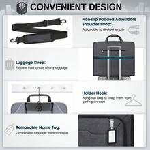 Garment Bags For Travel Carry On Garment Bag For Hanging Clothes, Suit Bag For Business Trips With Shoes Bag & Shoulder Strap, Waterproof Foldable Suit Luggage Bag For Men Women - Xám - Xem 6