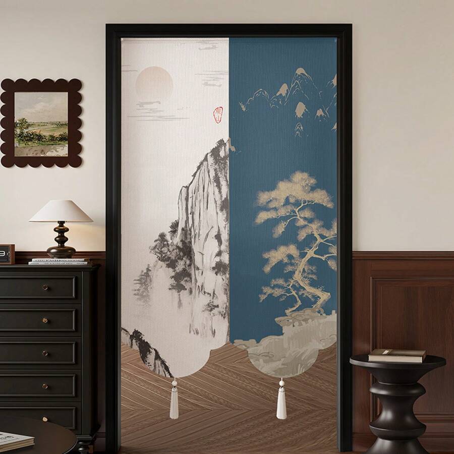 1 pieza, Cortina divisoria para cocina, Cortina opaca para dormitorio, Cortina de tela estilo japonés, Nuevo modelo