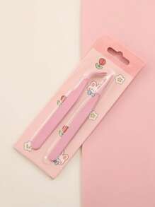 1 set di pinzette in acciaio inossidabile a colori macaron, dritte e piegate, per fai da te, scrapbooking e applicazione di ciglie