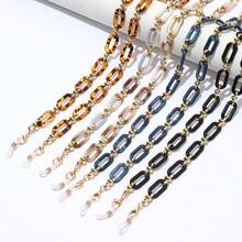 1 pièce Chaîne de lunettes en acrylique fait main pour femmes, chaîne de lunettes de soleil essentielle pour les voyages, accessoires de lunettes, chaîne de lunettes pour utilisation à la plage, chaîne anti-perte de lunettes - Multicolore - Voir 11