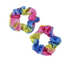 激光雕刻织物发圈，金属渐变猪肠图案 - 彩色 - 查看 5