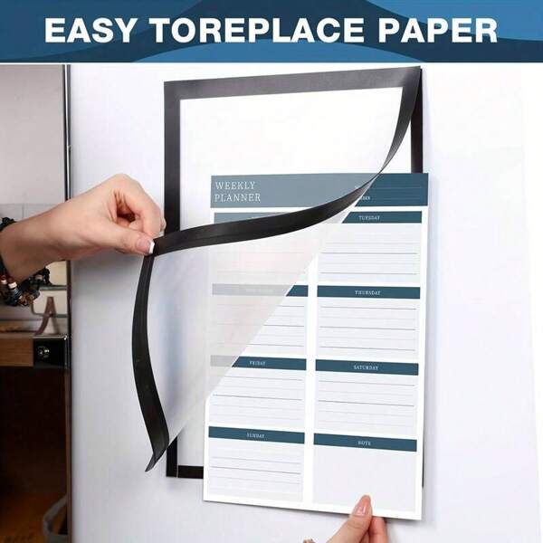 [Magnetischer Schilderhalter, wasserdicht] 3 Stücke/Set magnetischer Schilderhalter - A4 Größe PVC wasserdichter selbstklebender wandmontierter transparenter Posterhalter