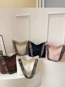 2025新款夏季时尚手提包、单肩包、托特包女士包高品质大容量通勤水桶包 - 粉色 - 查看 2