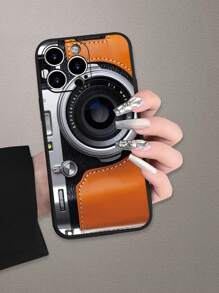 1pc Vintage Camera Pattern Creative & Personalized Phone Case, Suitable For Gifting To Boyfriend, Friends, Girlfriends, Family, Siblings, Co-Workers, Lovers, Classmates, As Birthday/Holiday Gifts, Black Matte Soft Protective Cover For IPhone13/16/15/14/13/12/11/Pro/ProMax/X/XR/XS/XSMAX/7/8/PLUS And Models