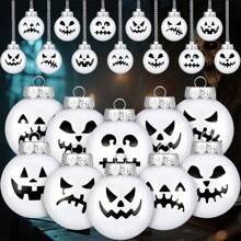 24 Pcs Wooden Halloween Decorations Christmas Tree Decoration Circular Party Atmosphere