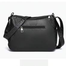 Bolsos bandolera para mujer diseño moderno piel sintética suave con muchos bolsillos accesorios moda femenina bolso casual multiusos organización regalo elegante funcional práctico - Marrón - Ver 7