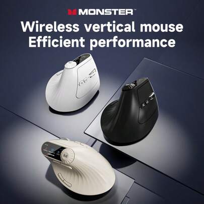  Chuột dọc không dây Monster M2MAX Ergonomic 4000 DPI Silent Mouse phù hợp cho máy tính bảng và máy tính xách tay Chuột quang 2.4GHz
