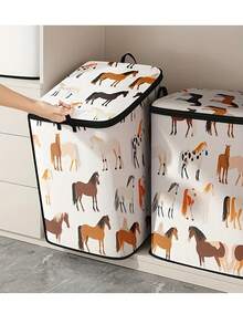 防水家用收纳大号拉链收纳袋，衣柜里的衣服/毯子/被子/枕头，带便携提手的布艺收纳袋