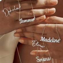 Women's Customized Fashion Word Stainless Steel Necklace, Black, Silver, Gold, Stylish, Colorful, Vintage, Simple, Unisex, Casual, Cuties, Custom, Personalized, Unique, Ideal Gifts For Him, Ideal Gifts For Her, Her, Boyfriend, Girlfriend, Dad, Mom, Family, Friends, For Anniversaries, For Birthdays, For Prom, For Party, Black, Silver, Gold, Stylish