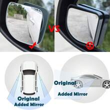 2pcs Car Rearview Mirror Car Blind Spot Mirror 360 Car Reversing Auxiliary Mirror Glass Borderless Fan-Shaped Small Round Mirror