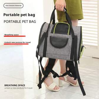 Large Capacity Cat Carrier Backpack, Portable Double Shoulder Pet Carrier Bag, Space Capsule For Cats/Dogs