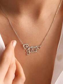 Collar personalizado de plata de ley 925 con dos nombres y acento de corazón - Regalo personalizado para parejas, amantes, cónyuges y almas gemelas - Ideal para aniversario, compromiso, Día de San Valentín, citas románticas, celebraciones de bodas y momentos de amor eterno