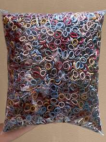 200/400/600/800/1000个装女士纯色发圈，高弹力发绳，甜美可爱风格，小巧精致，发饰，适合各种发型，女士发饰。适合日常休闲和户外佩戴，四季皆宜。马尾辫发圈 - 彩色 - 查看 5