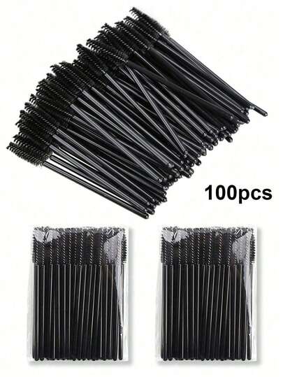 200pcs/100pcs/50pcs/20pcs Disposable Eyelash Brushes, Mascara Wands, Suitable For Eyelash Extensions, Eyebrow, Eyeshadow Makeup, Glitter Application, Eyebrow Brush, Eyeshadow Brush, Makeup Brushes Set