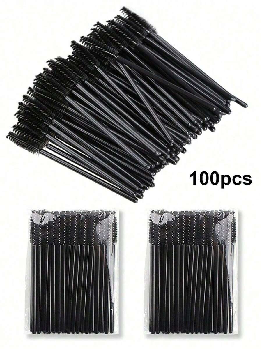 200pcs/100pcs/50pcs/20pcs Disposable Eyelash Brushes, Mascara Wands, Suitable For Eyelash Extensions, Eyebrow, Eyeshadow Makeup, Glitter Application, Eyebrow Brush, Eyeshadow Brush, Makeup Brushes Set