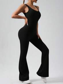 6pecil Body a zampa per donna con sollevamento fianchi, body sportivo a collo quadrato e schiena scoperta, body ampio da donna per attività all'aperto