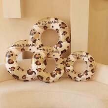New Brown Leopard Print Swimming Ring, Adult Beach Funny Leopard Print Swimming Ring, Party Swimming Ring