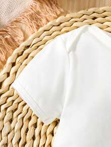 Baby Girls Casual Slogan Print Bodysuit - White - View 4