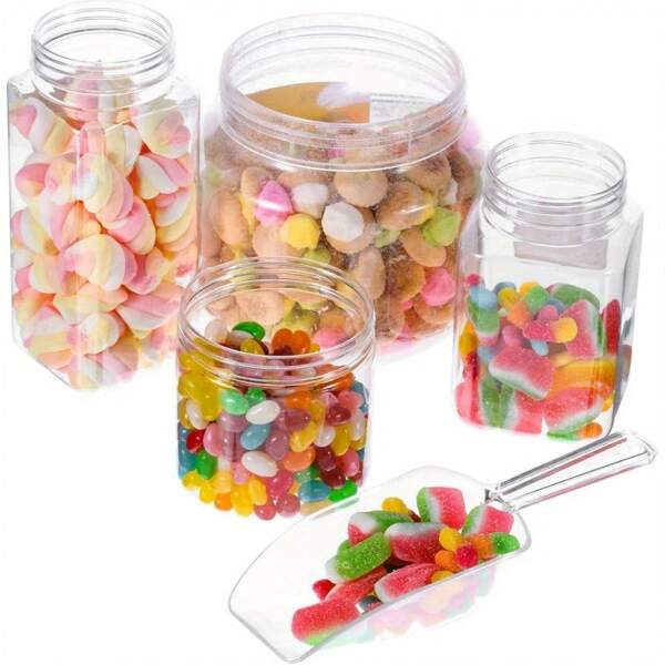6/1 pezzo Cucchiaio multiuso in plastica trasparente - Paletta per gelato, paletta per zucchero e strumento per feste, matrimoni, cottura e craft