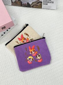 THE POWERPUFF GIRLS Multicolor Mini Coin Purse Card Holder Key Pouch Zipper Coin Wallet Cute Cartoon Policewoman Lipstick Storage Bag For Women Wallet Mini Wallet Purse Wallet Travel Wallet Back To School Supplies Stationery Pencil Pouch