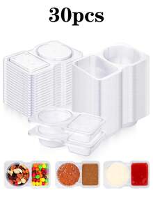 50 cái/30 cái/20 cái/10 cái/5 cái/1 cái/bộ Hộp đựng gia vị hai lớp có nắp, Cốc đựng nước sốt mini bằng nhựa 5 oz, Hộp đựng đồ ăn nhẹ có ngăn, Hộp đựng đồ ăn trong tủ lạnh, Hộp đựng trái cây Bento du lịch để chuẩn bị bữa ăn, Nước chấm, Kiểm soát khẩu phần, Đồ ăn nhẹ khi đi du lịch, Cốc đựng nước sốt Salsa có thể tái sử dụng và giặt được khi đi du lịch, nhà bếp, tủ lạnh, nơi làm việc hoặc trường học - Nhiều màu - Xem 11