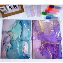 Marble Style File Folder With 8 Pockets, Expanding File Folders With Labels, Accordion File Organizer A4 Letter Size For School, Office And Home, Colors Optional,Back To School,School Supplies