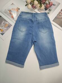 Chic And Fashionable: Women's Casual Denim Shorts For Spring And Summer - Light Wash - View 8