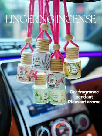 1pc 8ml Car Wall-Mounted Air Freshener, Niche Floral Air Freshener, Women's Fragrance Pendant, Cute Car Air Diffuser, Home Fragrance, Car Air Freshener Suitable For Wardrobe, Indoor And Outdoor Deodorization And Fragrance Enhancement, Women's Car Decoration, Long-Lasting Fragrance, High-Quality Product, Suitable For Women As A Gift, Mother's Day And Valentine's Day Gift.