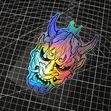 1 件般若波罗蜜多佛教面具汽车贴纸，防紫外线激光贴纸，恶魔全息材料贴纸，日本 JDM 风格适用于电动汽车、摩托车、车窗玻璃，防水装饰贴纸 - 均碼 - 查看 6