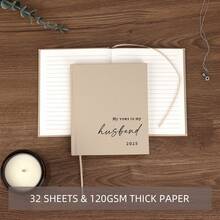 优雅的婚礼誓言书，他和她 - 2 包 2025 年他和她书 - 亚麻精装新娘和新郎笔记本，用于仪式誓言 - 书签和横格页 - 续约和婚礼必备品，用于学校用品，返校 - 米色 - 查看 4