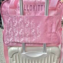 Sanrio 1pc Hello Kitty High Quality Oxford Cloth Travel Bag With Zipper, Adjustable Shoulder Strap, Portable Clothes Storage Bag - Pink