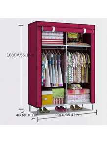 Spacious Dustproof Wardrobe With Steel Frame - Durable Clothes Storage Organizer For Bedroom, Home, Dorm & Entryway, Portable Closets Rental Housing Economy Clothing Storage And Sorting Non Woven Moisture-Proof Steel Pipe Dust Closed Simple Thickened Cloth Cabinet Wardrobe