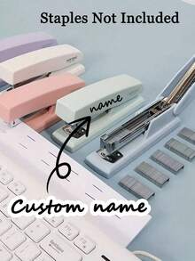 1pc Personalized Metal Stapler, Suitable For Office And School Use, Macaron-Colored Stapler, Durable And Labor-Saving, Portable Medium-Sized Stapler ,Wedding Gifts, Graduation Gifts,Back To School,School Supplies,Staples Not Included