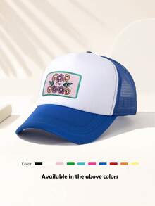 A Unisex Baseball Cap With "GOD IS GOOD" Embroidery, Allowing Custom Icon Embroidery, Featuring Fun Letter Prints, Perfect For Game Days. This Adjustable Outdoor Sun Hat Is Suitable For Spring And Autumn, A Cruise Essential, Ideal For Travel, Beach Vacations, Sports, Etc. It Embodies Y2K Style And Campus Vibes, Designed As A Dad Hat And A Mesh-Breathable Trucker Hat, Making It The Best Holiday Gift. - Multicolor - View 2