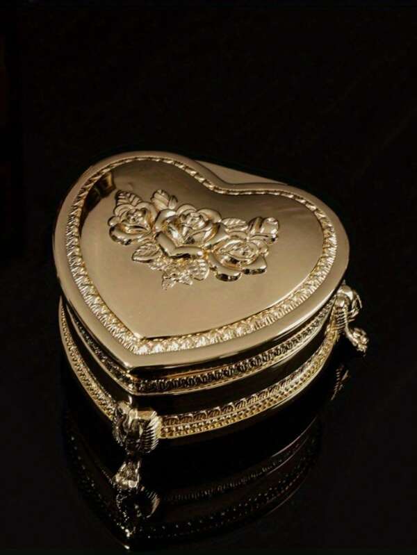 FEILIYA Caja de joyería de metal de estilo europeo de lujo y diseño creativo, caja de regalo de alta gama para anillos de boda y colección de joyas para mujeres, organizador de almacenamiento, artículos esenciales de viaje, regreso a la escuela, almacenamiento de dormitorio, decoración de otoño